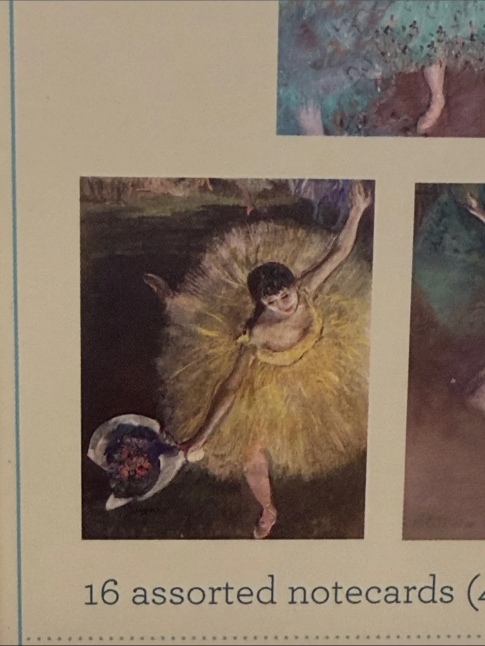 Degas Dancer Art Notecards with keepsake magnetic box, 4 designs, 16 cards